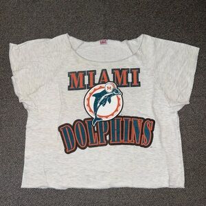 80s/90s Miami Dolphins NFL Big Logo Cropped Shirt